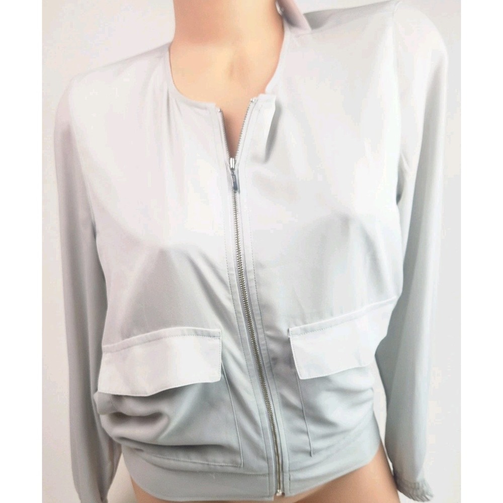 J Crew Women's Light Gray/Grey Collarless Drapey Jacket Size XS